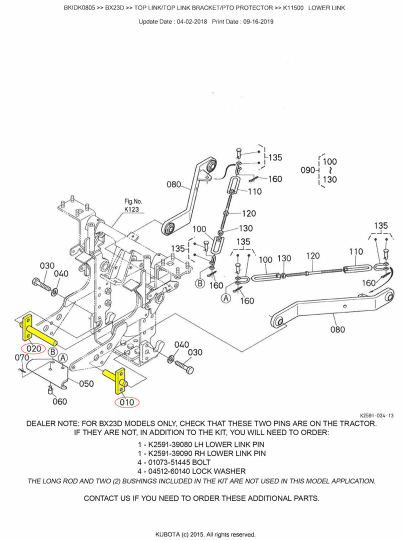 Kubota Bx2506 Three Point Hitch Kit For Kubota Bx Ubuy Nepal
