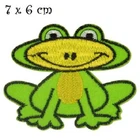 PATCH PATCH PATCH, green frog sitting ** 7 x 6 cm ** heat-stick sconce