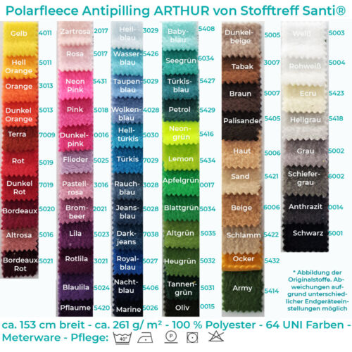 Polarfleece Antipilling ARTHUR von Stofftreff Santi®-0,5 m Schritte -Meterware - Afbeelding 1 van 205