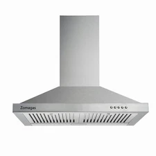 24in Wall Mount Range Hood 450CFM Stainless Steel Kitchen Ventilation w/LED New