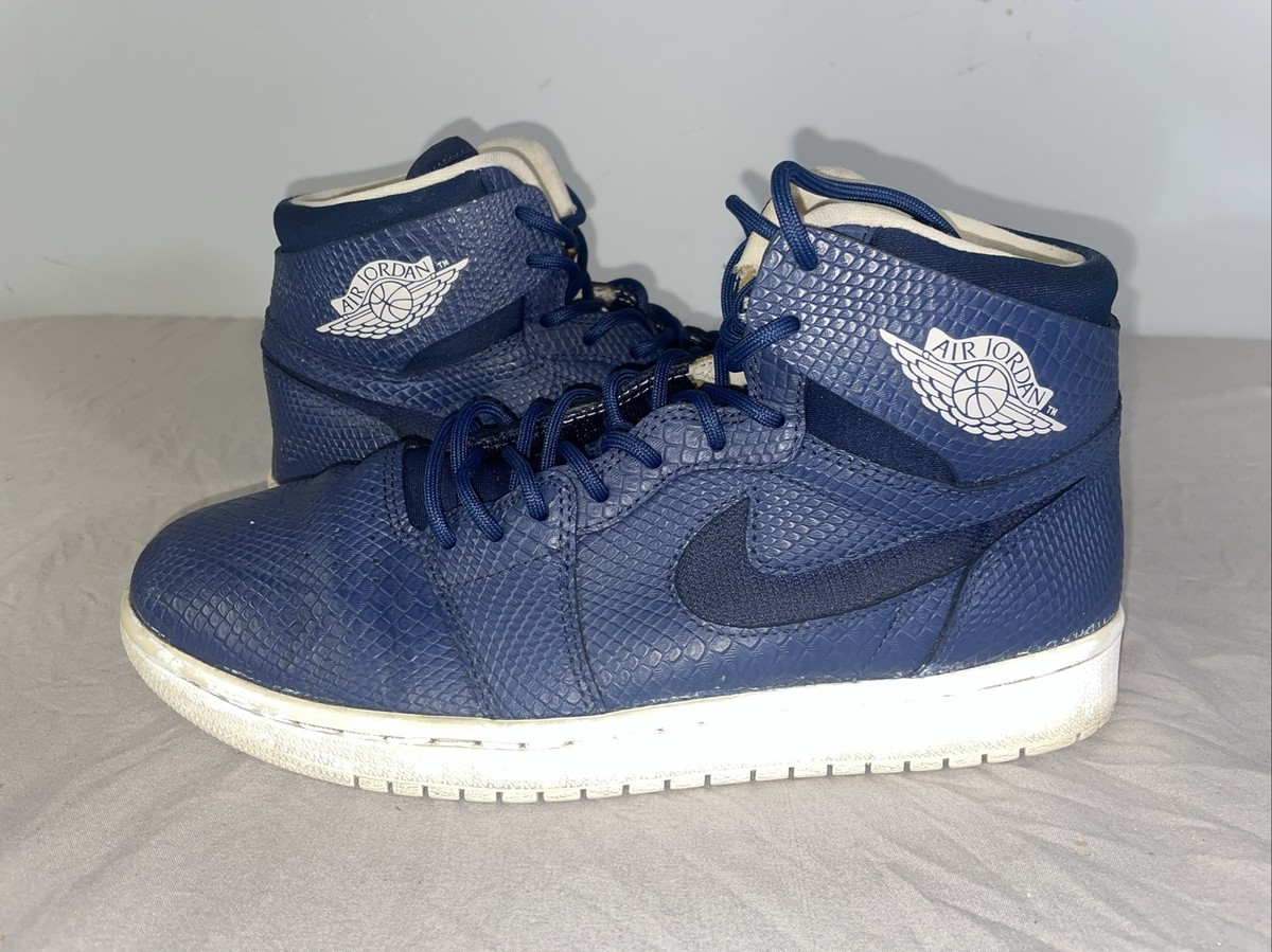 Nike Air Jordan Retro High Nouveau Navy Snake Blue SZ