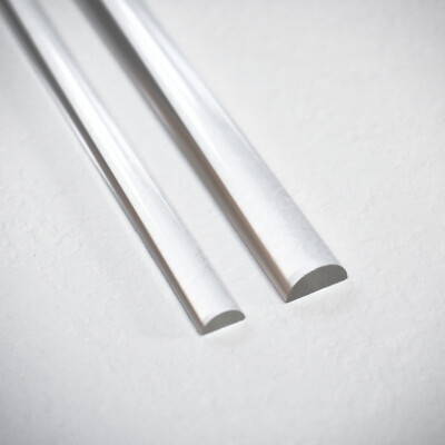 Acryl Halbrundstab Schwallschutz Spritzschutzprofil Dichtleiste 10x5/15x7,5mm 