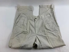 Haggar Pants Men's Size 38x32 Tan Pleated Straight Leg Career Pockets