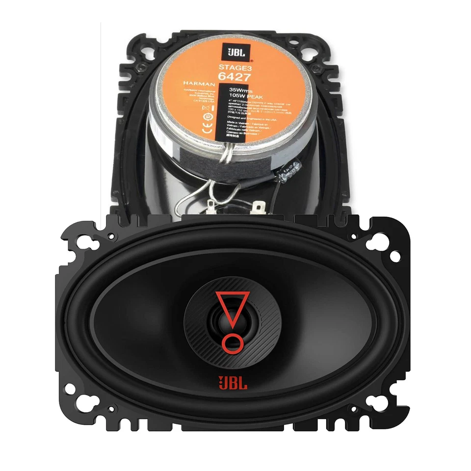 4x JBL Stage3 6427 4" x 6" 350W Car Audio Dome Tweeter Coaxial Speakers 2 Pairs - Image 3 of 4