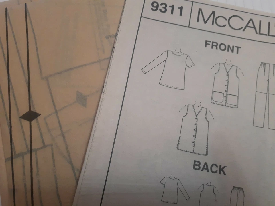 McCall's 9311 Vest Top Pull On Pants Shorts Sewing Pattern Ladies 10 12 14 UC - Image 3 of 4