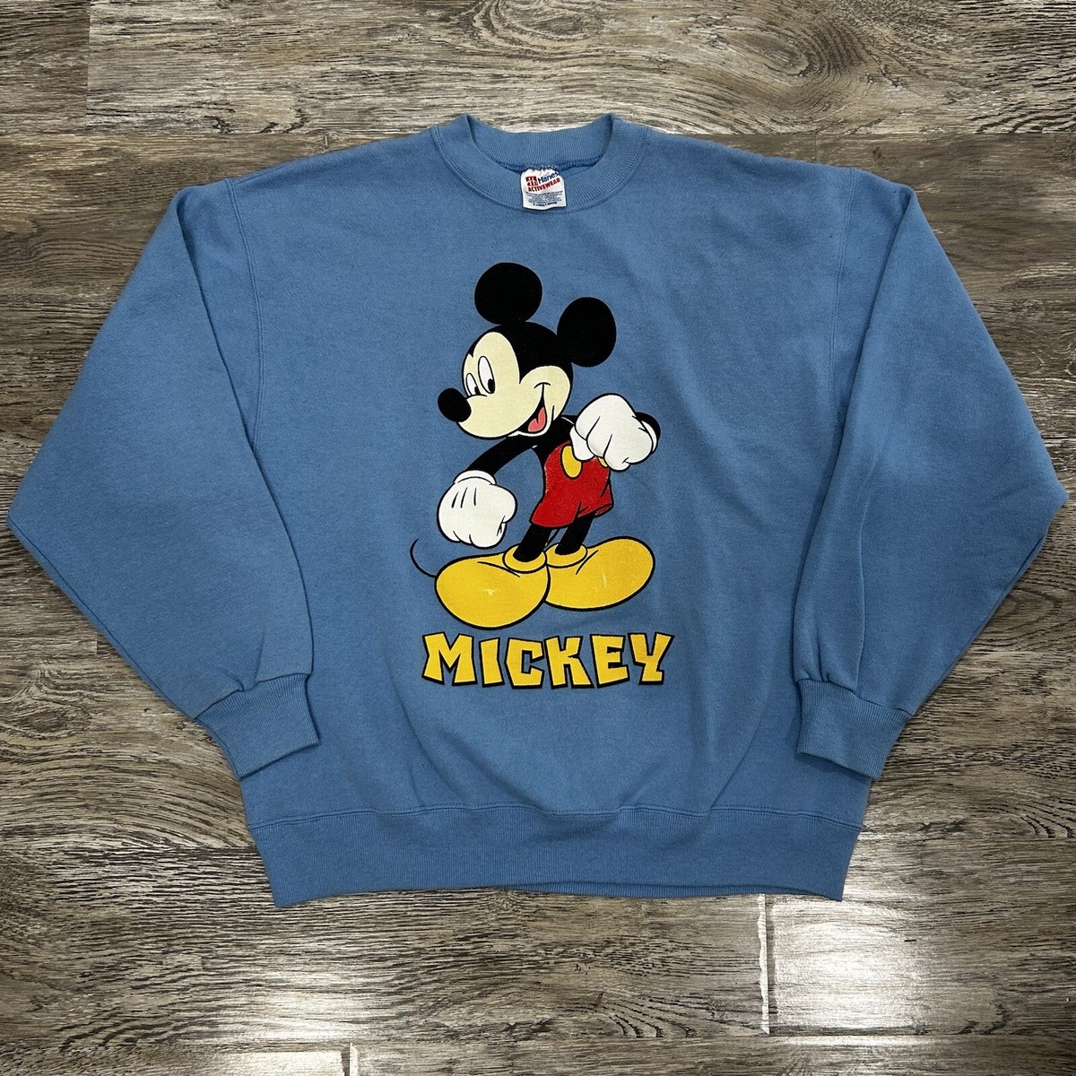 Vintage 90s Mickey Mouse Disney Crewneck Sweatshirt Powder Blue