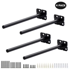 SOMADA 8 Inch Floating Shelf Brackets, 4 Pack Invisible Heavy Duty Shelf Support