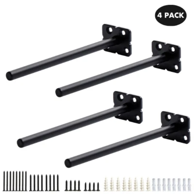 SOMADA 8 Inch Floating Shelf Brackets, 4 Pack Invisible Heavy Duty Shelf Support