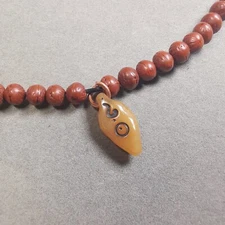 Gandhanra Tibetan Yak Bone Bead Pendant,Mani Jewel Amulet for Mala,Prayer Beads