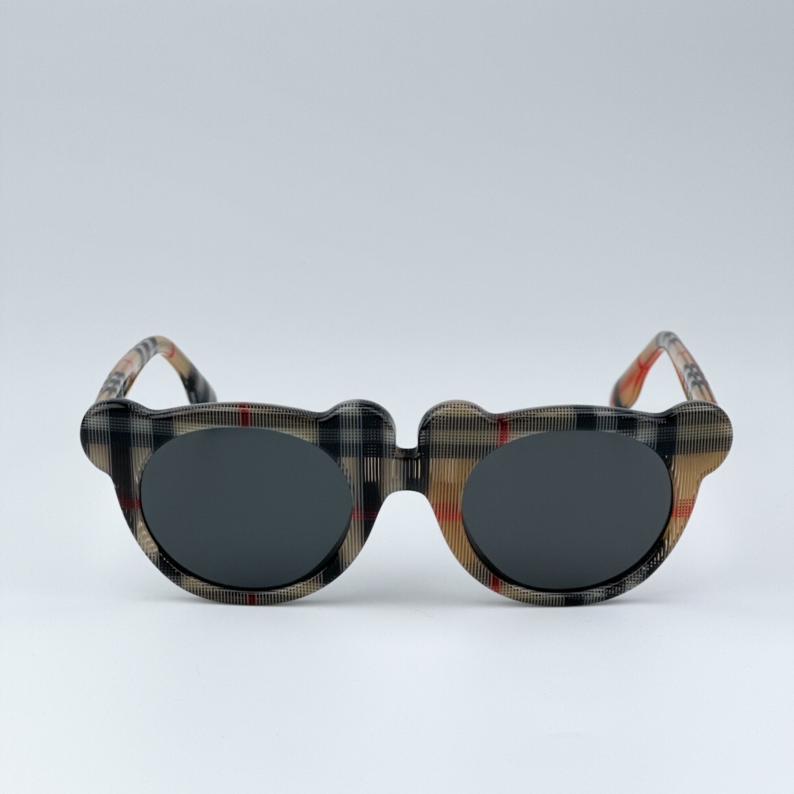 Burberry Women Sunglasses Vintage Check Dark Grey Round Burberry Women Sunglasses Vintage Check Dark Grey Round