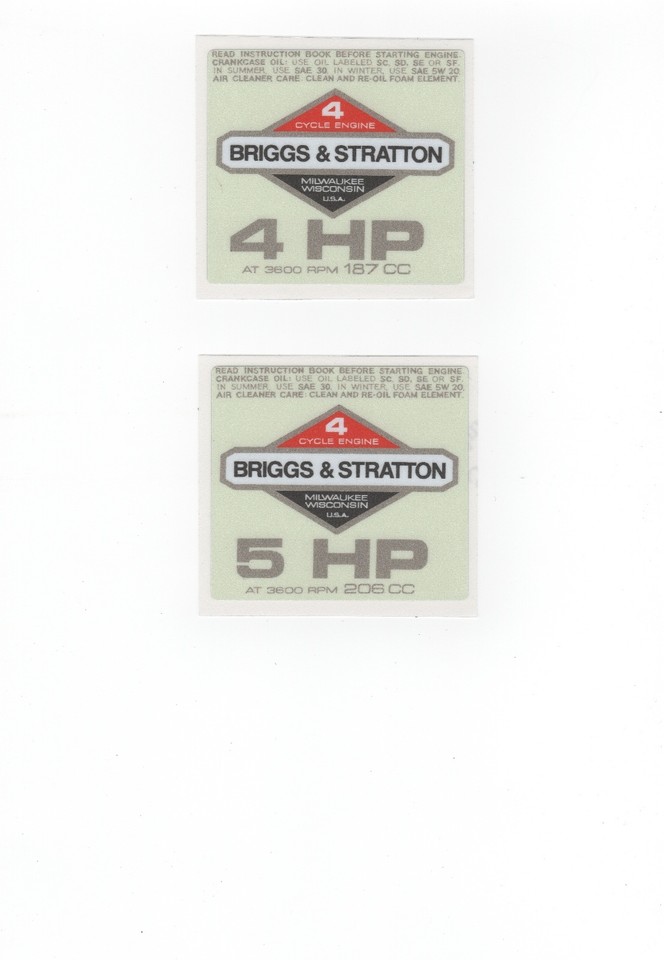 BRIGGS &amp; STRATTON Servizio Decalcomania MOBIL OIL A, B, J1, K, M