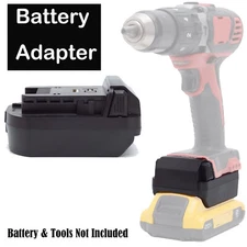 For Dewalt 20V Li-ion Battery Adapter w/ Light & USB For Milwaukee 18V Tools US