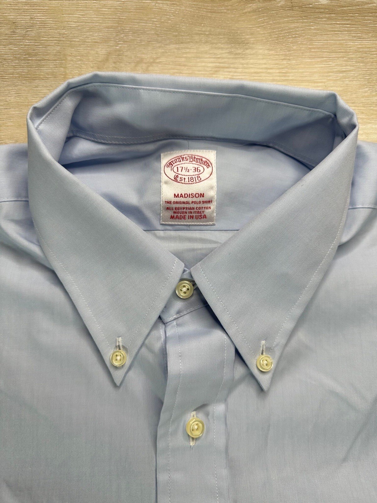NWOT Brooks Brothers Mens Shirt Blue Madison All Egyptian Cotton Long Sleeve image 2