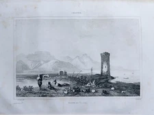 Antique Steel Engraving 1850 Italiy Calabrie Locres Art Print Poster Pictures