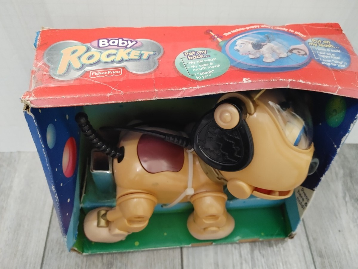 VINTAGE 2001 Fisher Price Rocket the Wonder Dog Robotic Pet Brown