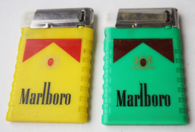 2X RARE VINTAGE 90'S MARLBORO SLIM GAS LIGHTERS NEW UNUSED 2X RARE VINTAGE 90'S MARLBORO SLIM GAS LIGHTERS NEW UNUSED