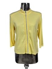 Barbara Lebek Jacket Size Large 16 Yellow Cotton Womens Cardigan New Eu44 Rrp£50