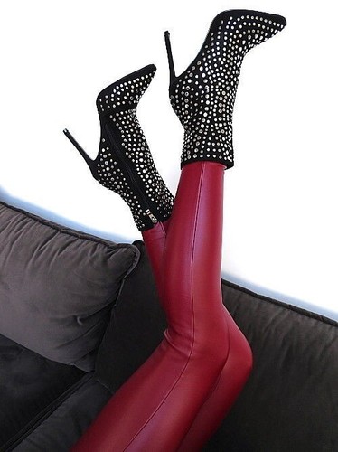 Mellisa Original Tacones Altos Remaches Botas Puntiagudas Negro 36 - Imagen 6 de 8