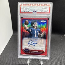 2024 Topps Composite Phil Simms Chrome Red Refractor Auto /5 SSP Giants PSA 10
