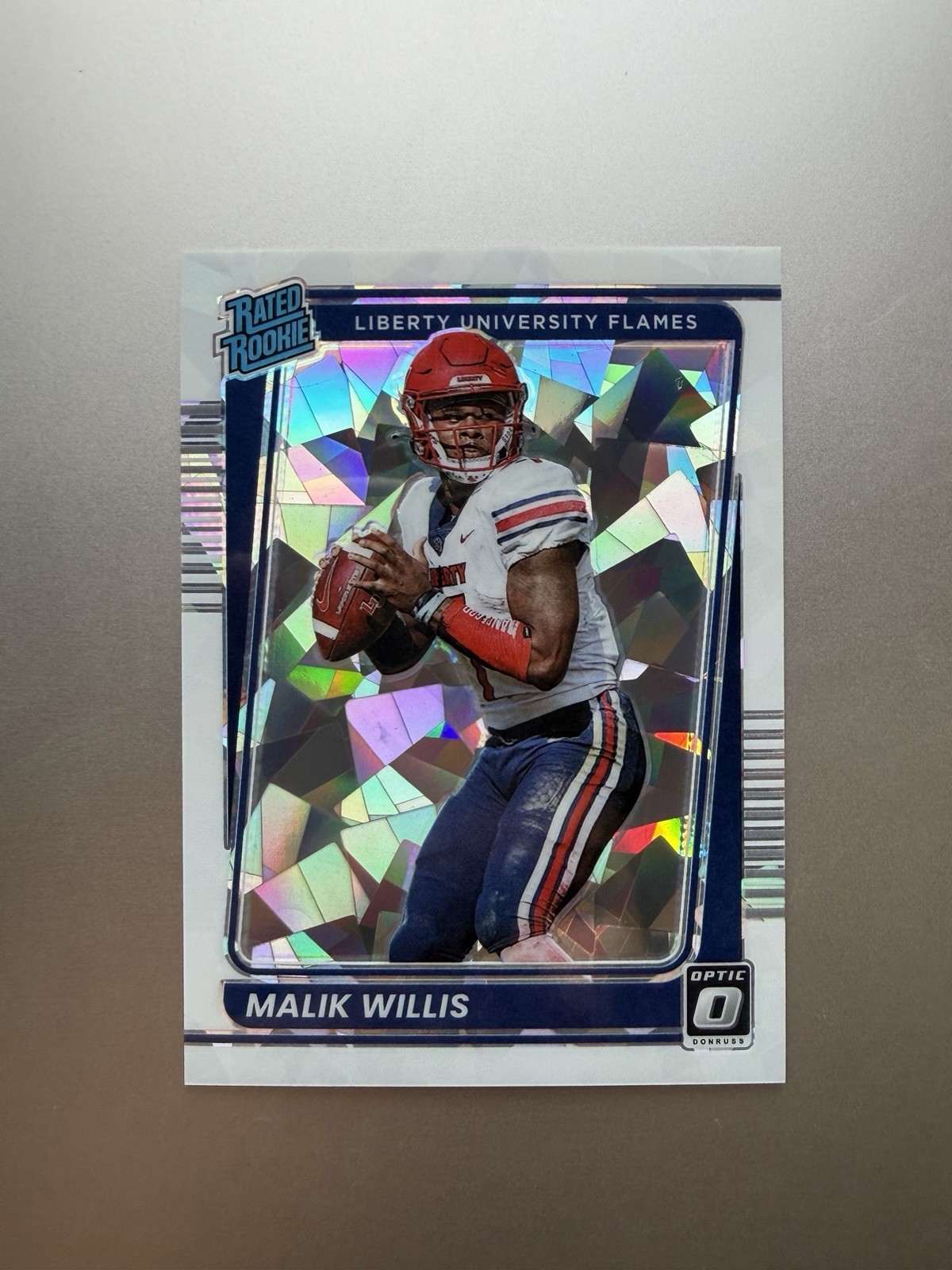 Malik Willis Panini Chronicles Draft Picks Donruss Optic #9 Cracked Ice