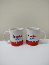 TAZZA MUG KINDER FERRERO DA LATTE COLAZIONE, NUOVE! COPPIA TAZZE, 2 PEZZI!