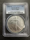 2006 W PCGS MS70 AMERICAN SILVER EAGLE  Old Blue Holder -D24