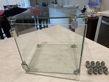 13  x13  Panel Locking Display Case Tempered Glass w/ Chromed Steel Fittings READ