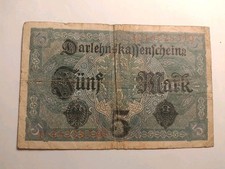 5 Reichsmark Darlehenskassenschein  vom 1. August 1917 Serie U