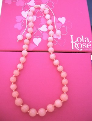 LOLA ROSE ROSA PFIRSICH QUARZ NUDE VERSTELLBAR HALSKETTE 18''-24'' NEU NIKKI & ME QVC