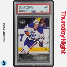 2015 UPPER DECK SERIES 1 #201 CONNOR MCDAVID YOUNG GUNS RC ROOKIE PSA 9