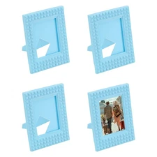 2 x 3 Picture Frame, 4 Pcs Mini Plastic Photo Frame, Blue