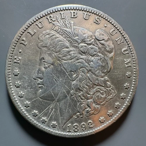 1892-S Morgan Silver Dollar VF Detail Scratches Cleaned 14598