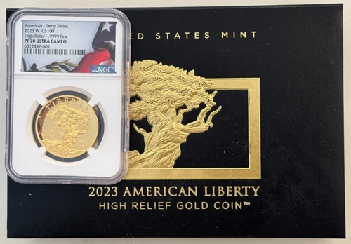 2023-W $100 High Relief Liberty Gold NGC PF70 + OGP
