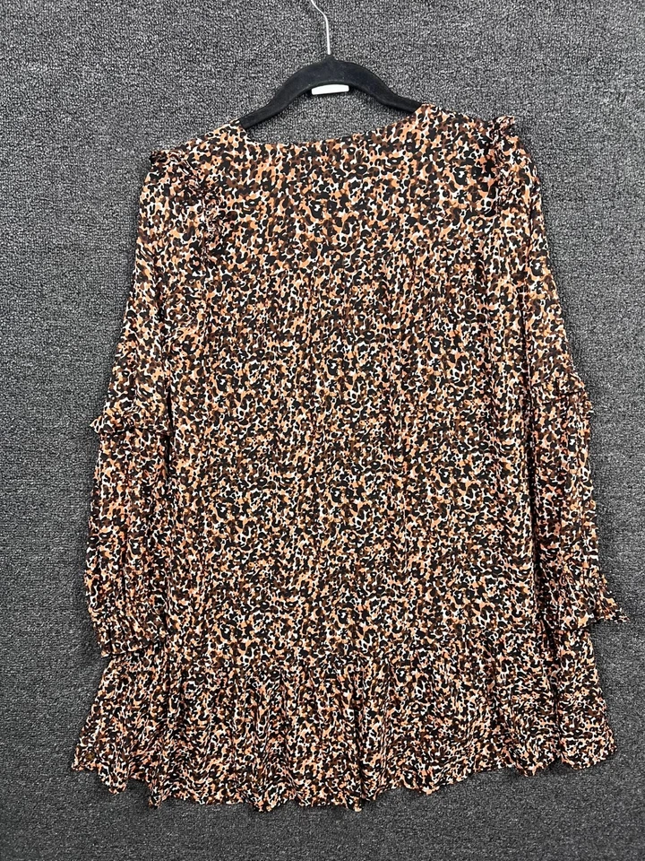 Vestido midi Scotch and Soda para niñas marrón floral en capas talla 12/152 manga larga Foto 2 de 4