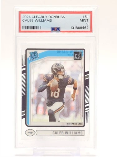 CALEB WILLIAMS 2024 CLEARLY DONRUSS RATED ROOKIE FOOTBALL BEARS RC PSA 9 Q1991