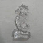 Vintage Waterford Crystal Seahorse Paperweight 7” FLAWS