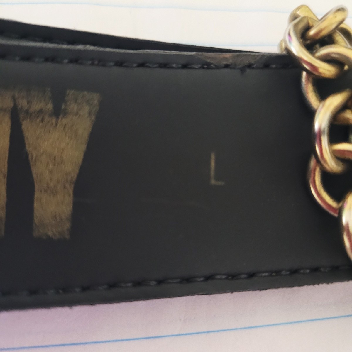 Donna Karan New York DKNY Large Vtg Chain Brown Leather Belt 