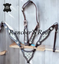 Western Leather Tack Set | Cream Gladiator Tack Set For Horse
