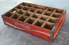 24-compartment 1982 Woodstock Charleston SC Red Coca Cola Wooden Soda Pop Crate