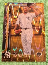 CC Sabathia 2025 Topps Gilded Collection #101 Gold RayWave Refractors #/25