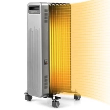 1500W Oil-Filled Radiator Heater Portable Electric Space Heater 3 Heat Settings