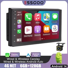 7" Apple Carplay 6G 128G Car Stereo Radio 2DIN Bluetooth 4G Touch Screen GPS AHD