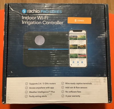 AS IS - Rachio 8ZULWC PRO-BLI  Smart Sprinkler Controller W/ Power Supply -AS IS