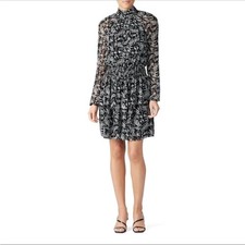 Rebecca Minkoff Zayee Black White Chic Boho Tiered Ruffle Cocktail Party Dress M