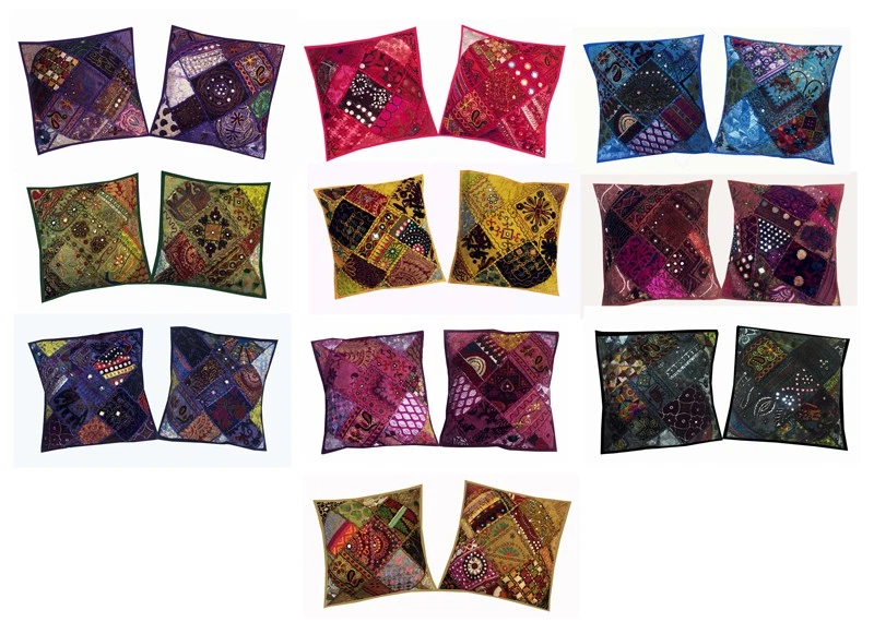WHOLESALE LOT 10 PC 33% OFF EMBROIDERY DECOR THROW FLOOR CUSHION PILLOW COVERS