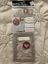 MAMBI Me And My Big Ideas Love Stickers At First Sight Heart Chipboard Scrapbook