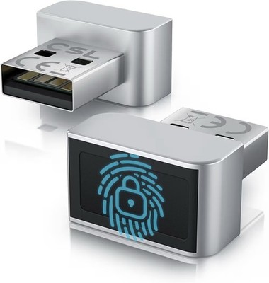 CSL - USB Fingerabdrucksensor für PC - Fingerprint Key - bis zu 10 IDs