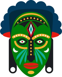 Tribal Tiki Totem African Mask Self Adhesive Vinyl Sticker