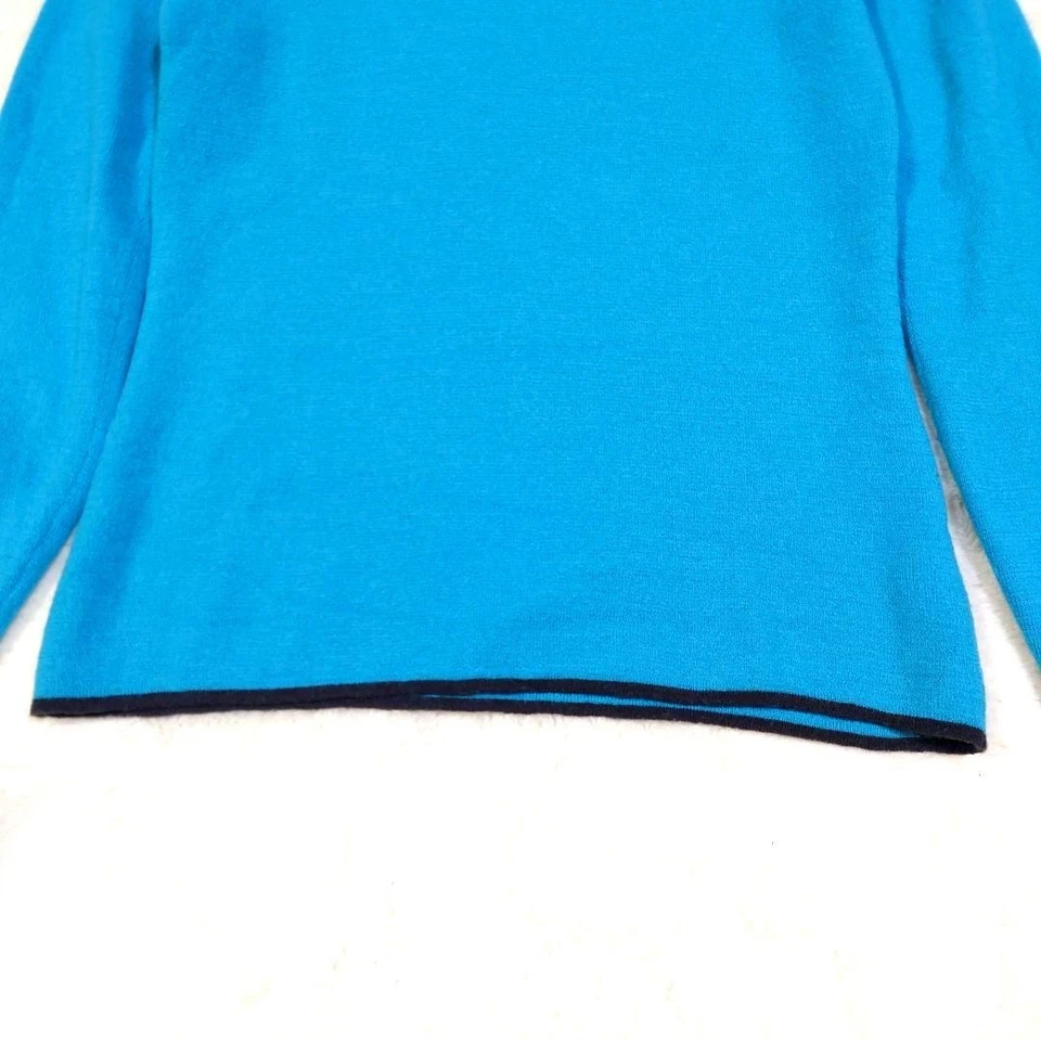 USADO ISSEY MIYAKE PUNTO CUELLO ALTO, AZUL CLARO, 100% LANA, TALLA BUENA Foto 4 de 4