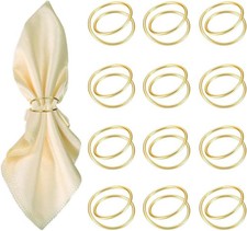 Table Decorations, Party, Wedding, Gold Napkin Rings-12 PCS Metal Spiral Na